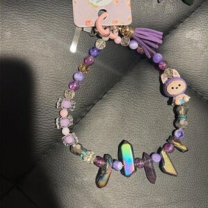Purple crystal monster phone charm